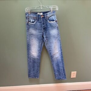 Madewell Cruiser Straight Jeans Distressed Light‎ Wash Denim Women's